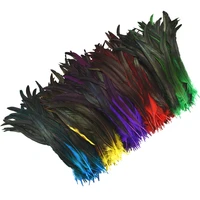 50pcslot colored rooster feathers for fly tying materials decoration black pheasant chicken feather cock diy party accessories