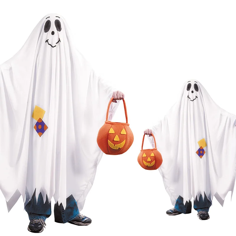 

Halloween 2022 Child Witch Ghost Cloak Cosplay Vampire Horror Funny Carnival Party Stage Show Pumpkin Costume
