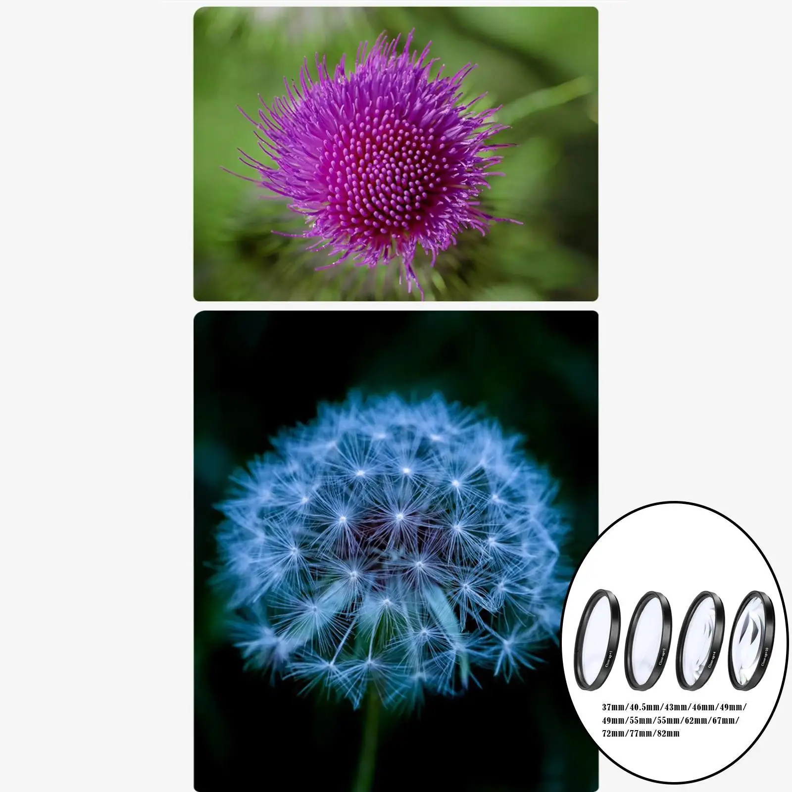 

Комплект фильтров, + 1 + 2 + 4 + 10 Аксессуары для фильтров, объектив с преобразователем оптического стекла, с фильтровальным чехлом