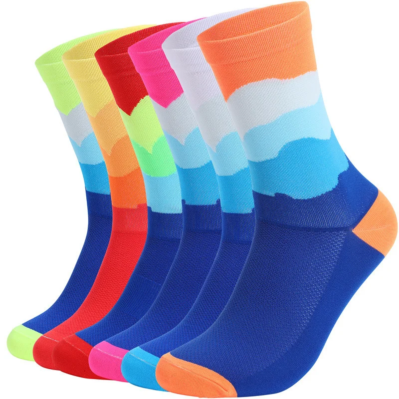 

2022 Six Colour Professional Brand Sport Socks Breathable Road Bicycle Socks Outdoor Sports Racing Cycling Socks
