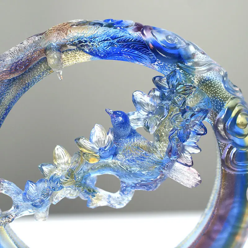 Стеклянная сорока xi на ветках благословение украшение гостиной крыльцо стола