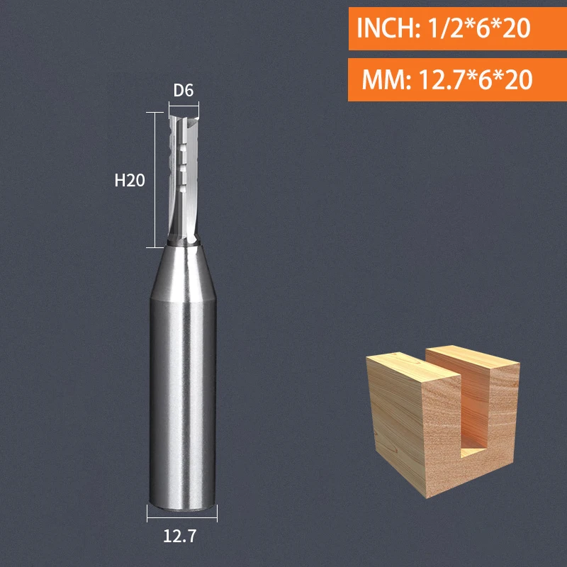 

Vsharp 3 Flutes TCT Straight Cutting Bit 12.7mm Fast Slotting Cutting Carbide Alloy Woodworking Router Bit For Wood MDF Plywood