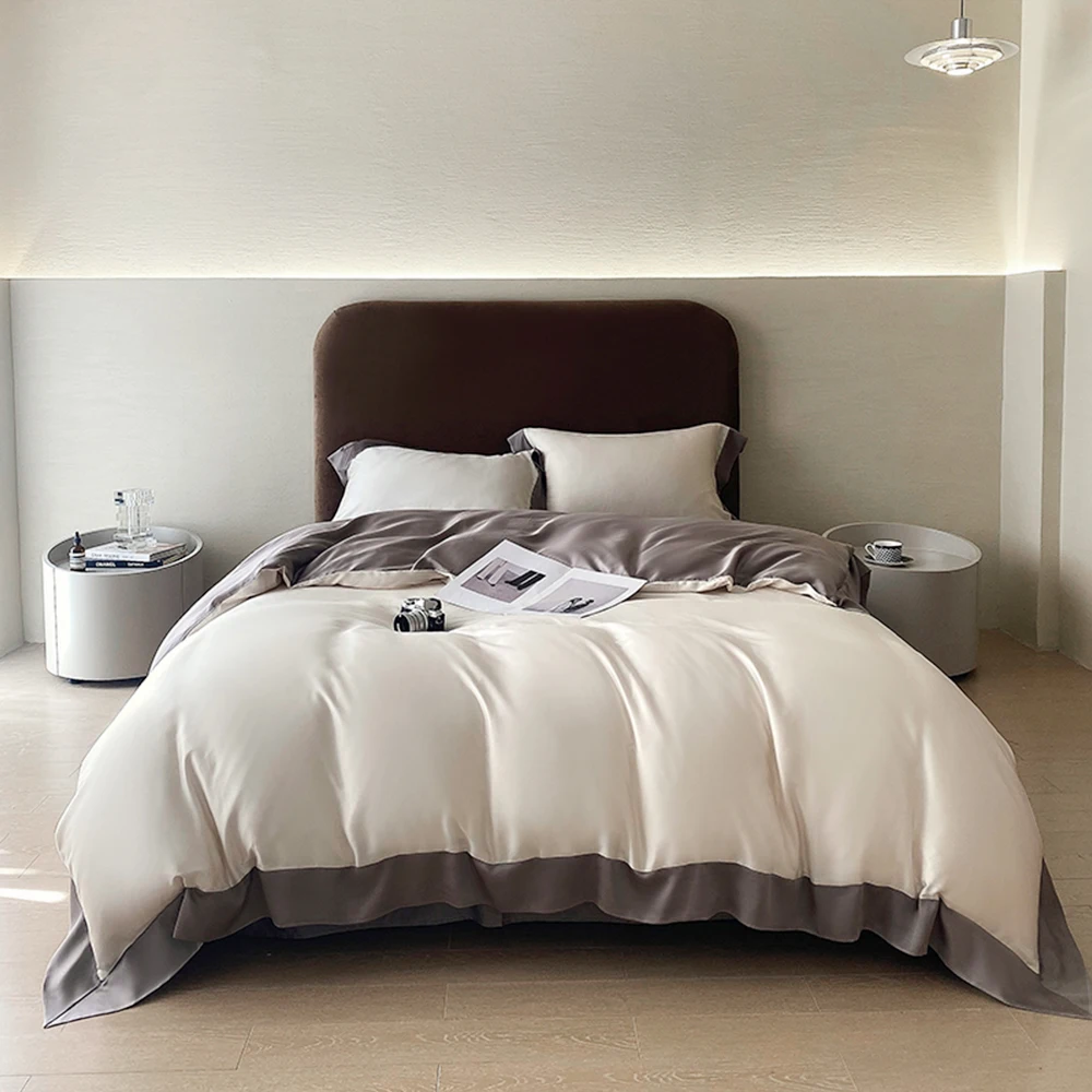 

Liv-Esthete 100% шелковый комплект постельного белья Queen/King желто-белый