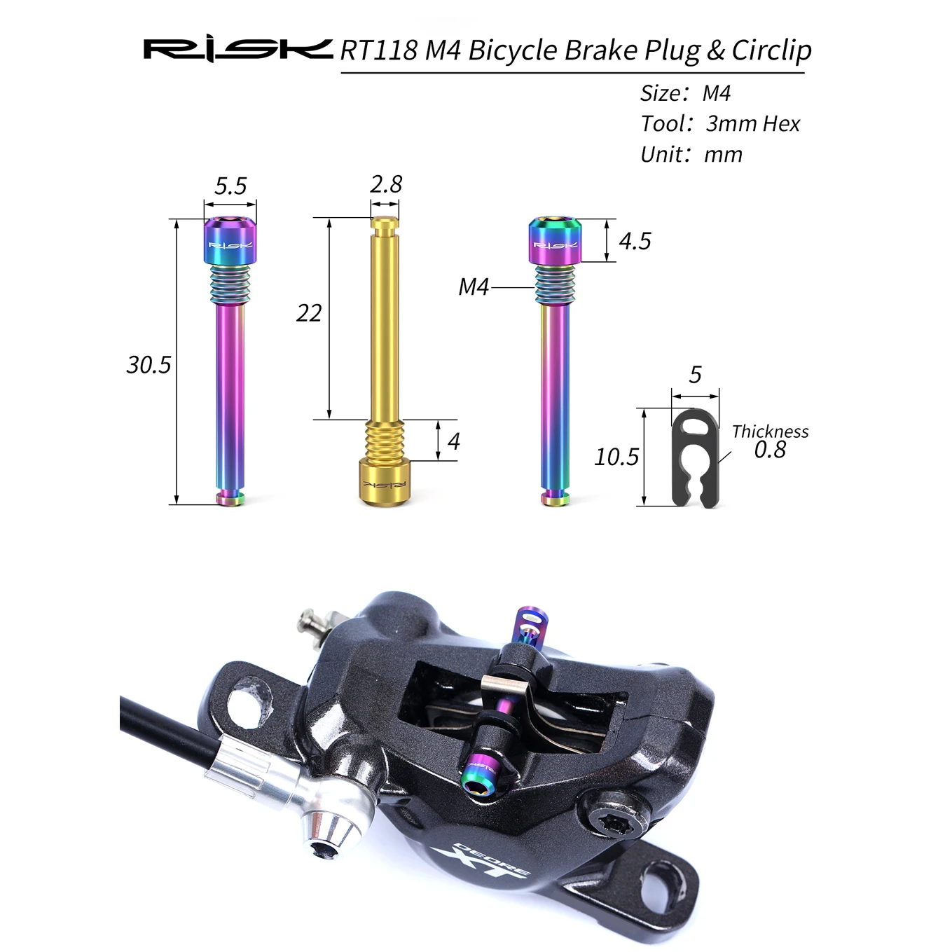 RISK Велосипедное масло Гидравлический дисковый тормоз Титановый болт Винт