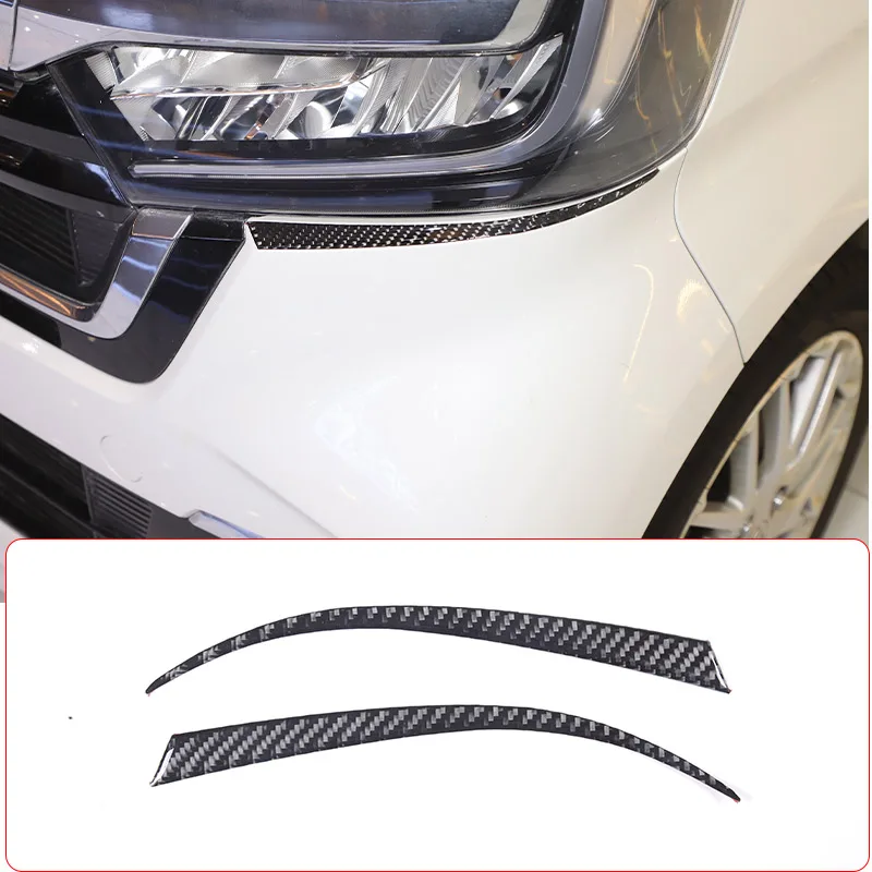 

For Honda N-BOX JF3 JF4 2017 2018 2019 2020 2021 Soft Carbon Fiber Car Headlight Lower Eyebrow Trim Sticker Car Accessories