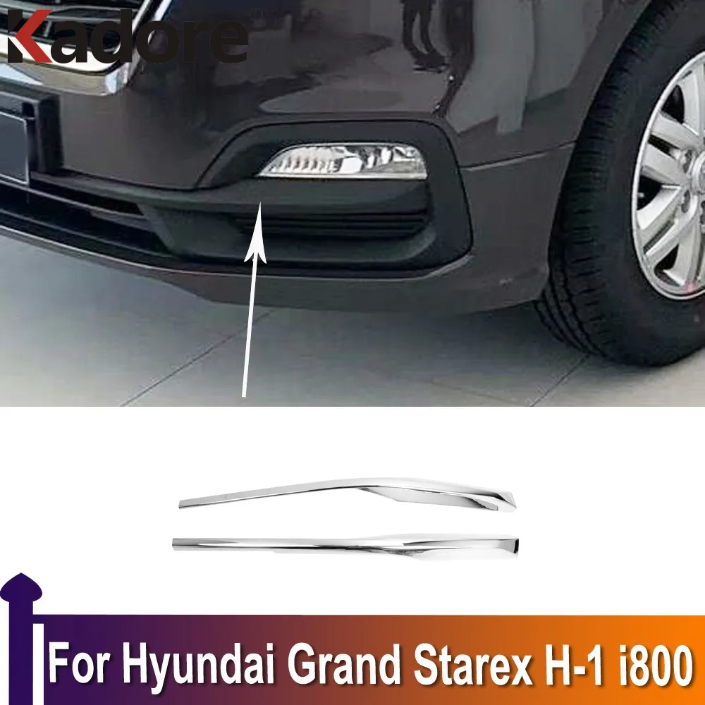 

For Hyundai Grand Starex H-1 i800 2018 2019 2020 Chrome Front Bottom Bumper Grill Cover Trim Protect Strip Accessories