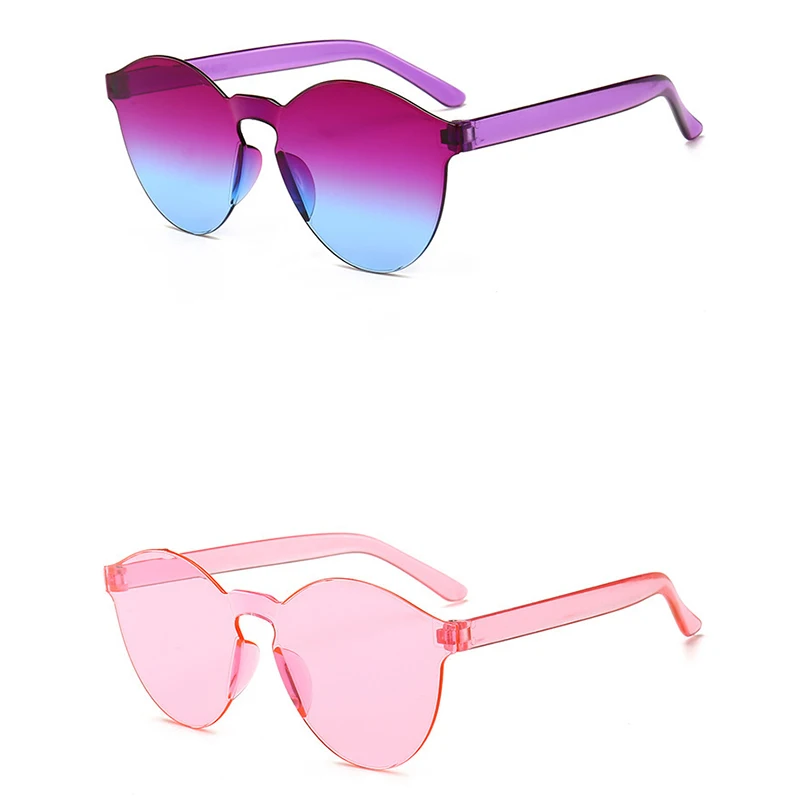 

24 Style Fashion Round Frameless Swim Eyewear Women with Jelly Color Frameless Sun Glasses Female Uv400 Eyewear