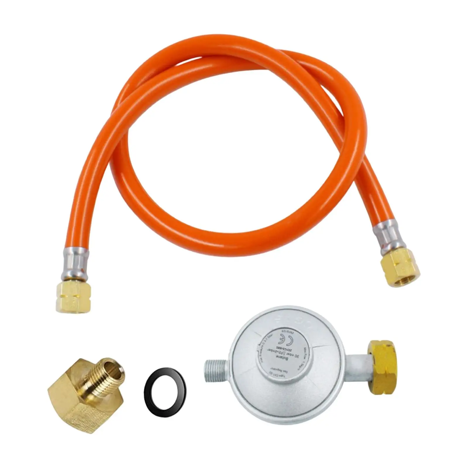 

Low Pressure Hose and Regulator Kit, Accessories 5ft Hose Connector, Metal Quick Install for Gas Fired Heaters Ovens Gift