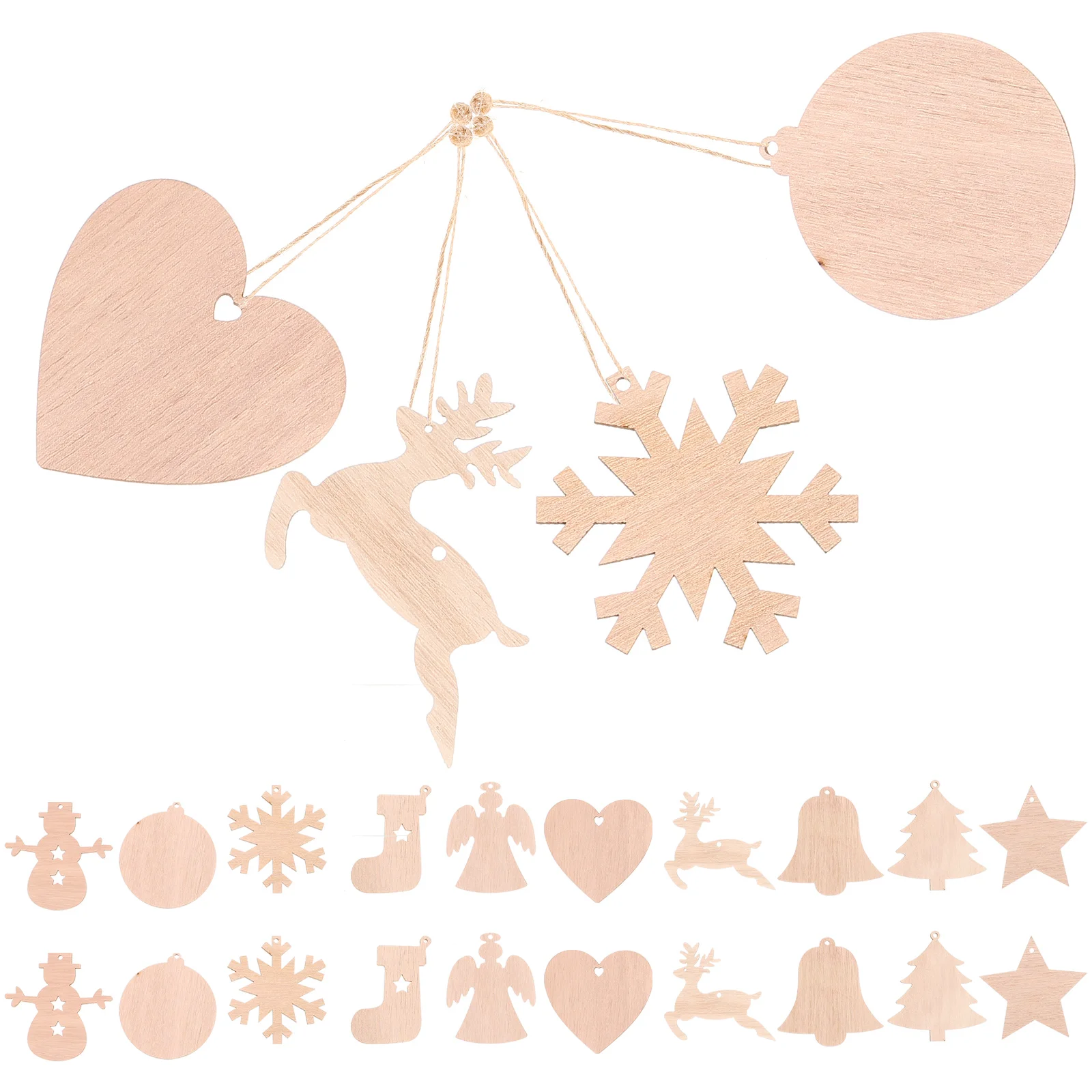 

Unfinished Wooden Chips Shapes Crafts Drawing Pendant DIY Coloring Toy Painting Xmas Design