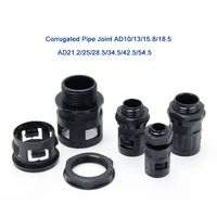 1 pcs corrugated pipe joint ad101315 818 5 plastic bellows plug pe hose ad21 22528 534 542 554 5 black cable gland