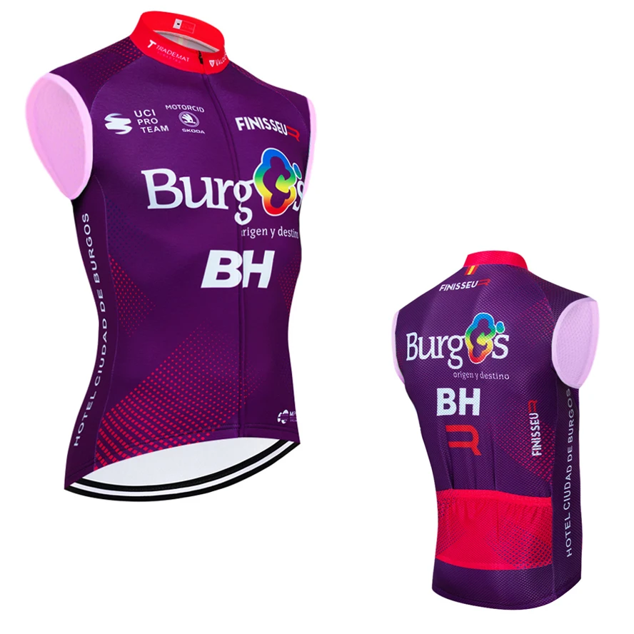 

Purple BH Cycling Jersey Vest Team W52 Windbreak Bike Maillot Sleeveless Sportswear Ropa Ciclismo MEN Summer BICYCLING T-Shirt
