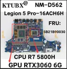 Материнская плата для ноутбука Lenovo Legion 5 Pro-16ACH6H FRU: 5B21B90030 с процессором R7 5800H GPU RTX3060 6G 100% протестированная работа