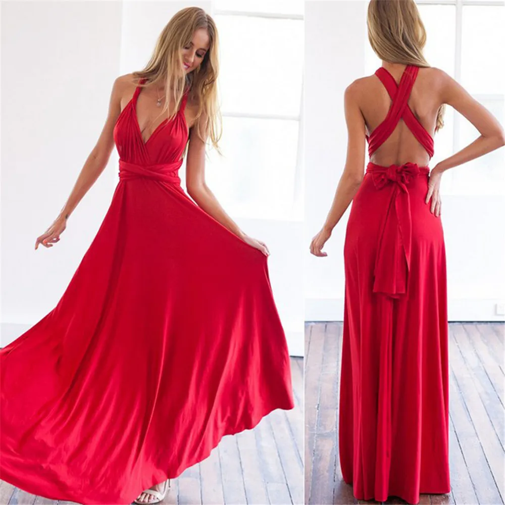 

Ladies Sexy Maxi Club Dress Bandage Bridesmaids Boho Women Long Dress Party Multiway Swing Dress Convertible Infinity Robe