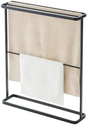 

Tower Bath Towel Hanger - Bathroom Organizer Storage Holder Dry , 30" - Steel - Holds Towels Up to 24.5" X 58" Soporte toalla ba