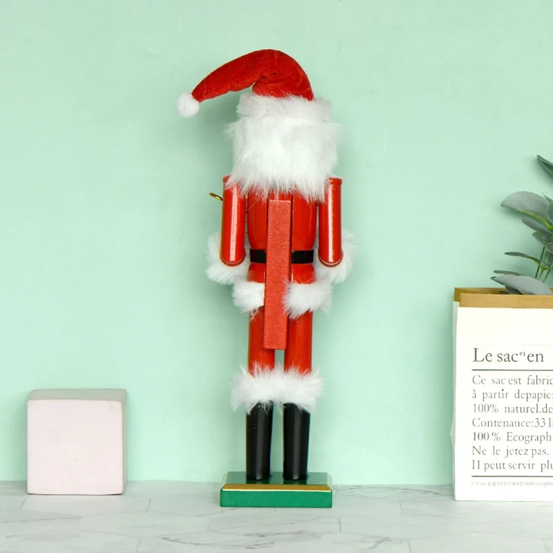 

M17D Santa Nutcracker Wooden Christmas Ornament 15-in Wood Figurine Countdown Calendar Nutcrackers Collection Decorations
