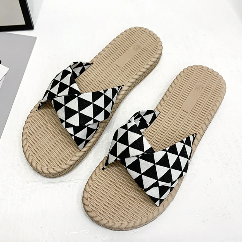 

Summer Women Flats Slippers Designer Sandals 2022 Printing Fashion Beach Sports Shoes Slides Outdoor Cozy Flip Flops Women Shoes
