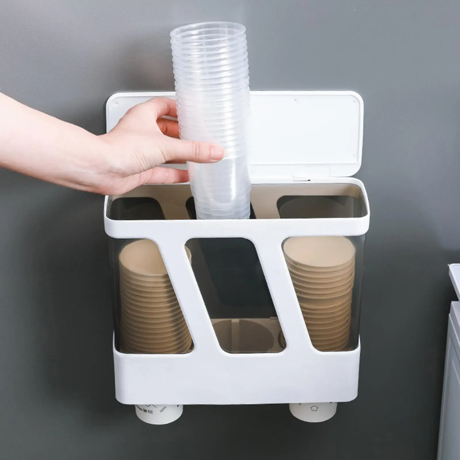 

Coffee Cup Organizer with Lid Paper Cup Dispenser for Restaurant Office Shop