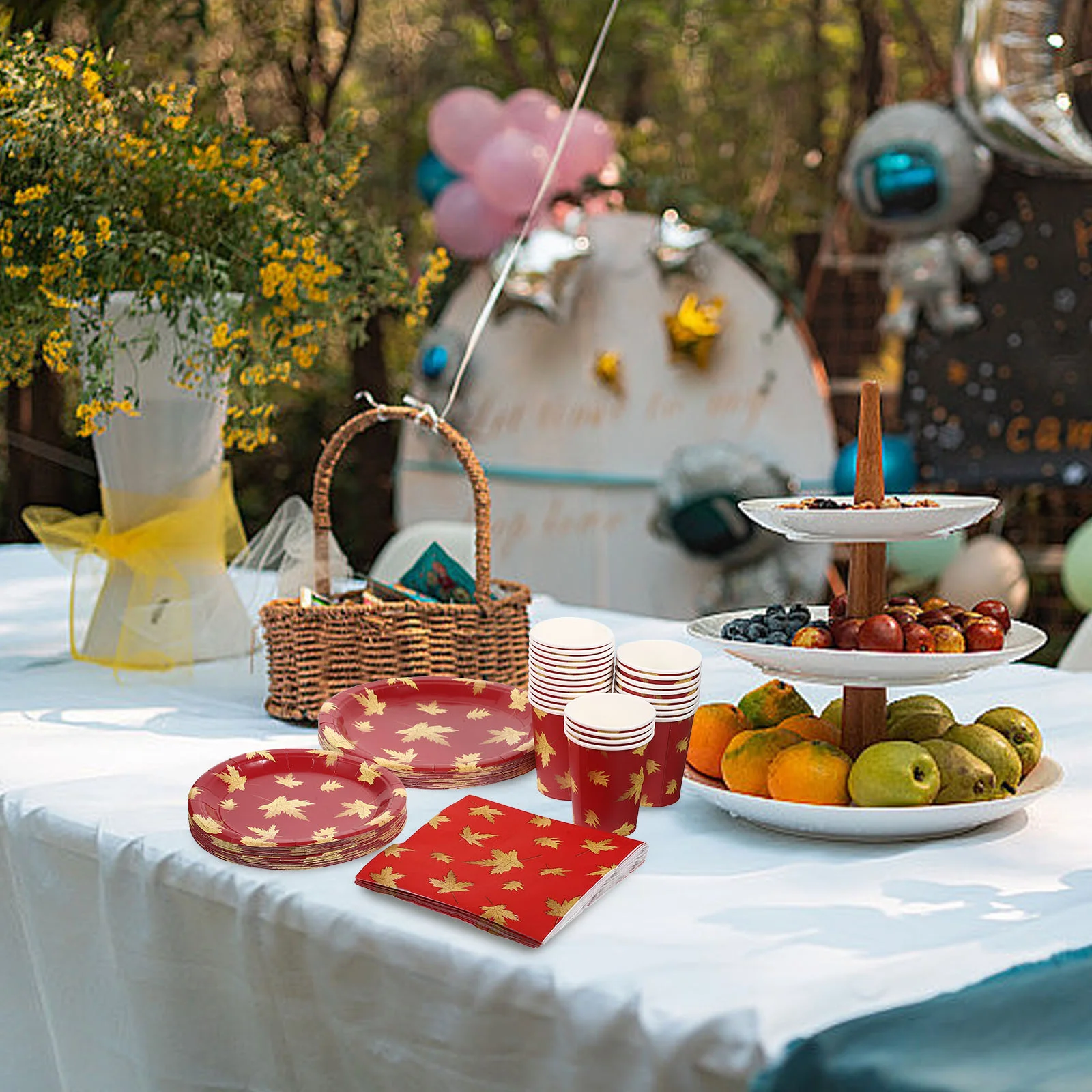 

Paper Cups Dinnerware Disposable Food Plates Party Tableware Fruit Dish Household New Year Hand Towels