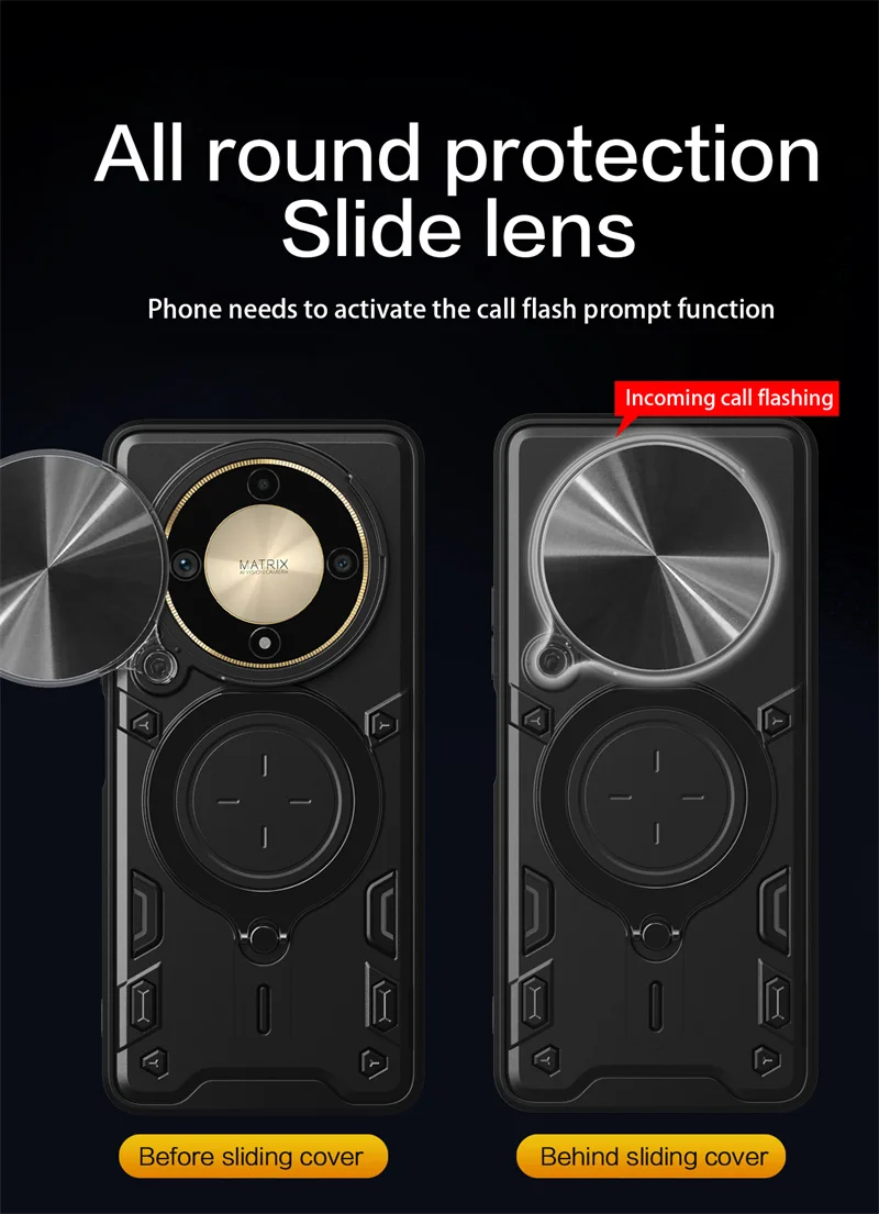 Для Honor X9b 5G Магнитный кольцевой держатель противоударные армированные