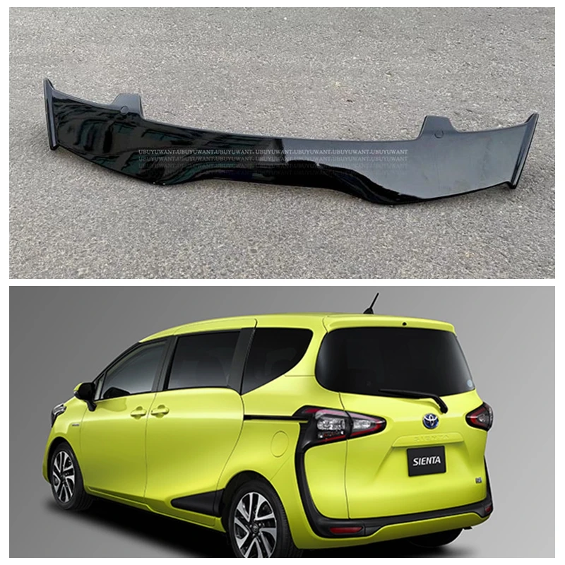 

Подходит для Toyota Sienta 2015, спойлер из АБС-пластика, углеродного волокна, внешний вид, крыша хэтчбека, заднее крыло, комплект аксессуаров