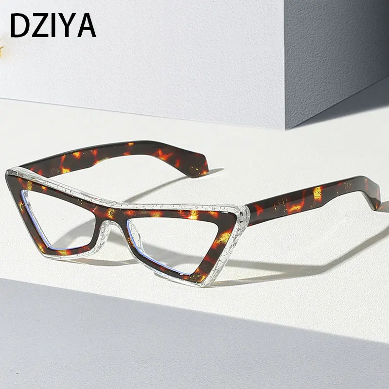 

Модные новые женские очки кошачий глаз с защитой от синего света оправа для очков винтажные двухцветные очки с леопардовым принтом очки для компьютерной литературы 60699