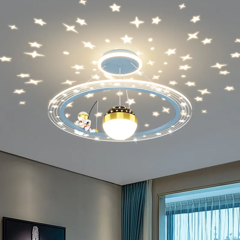 

Children's Room Bedroom Light Creative Boys and Girls Outer Space Astronauts Room Chandelier Nordic Simple Sky Star Light