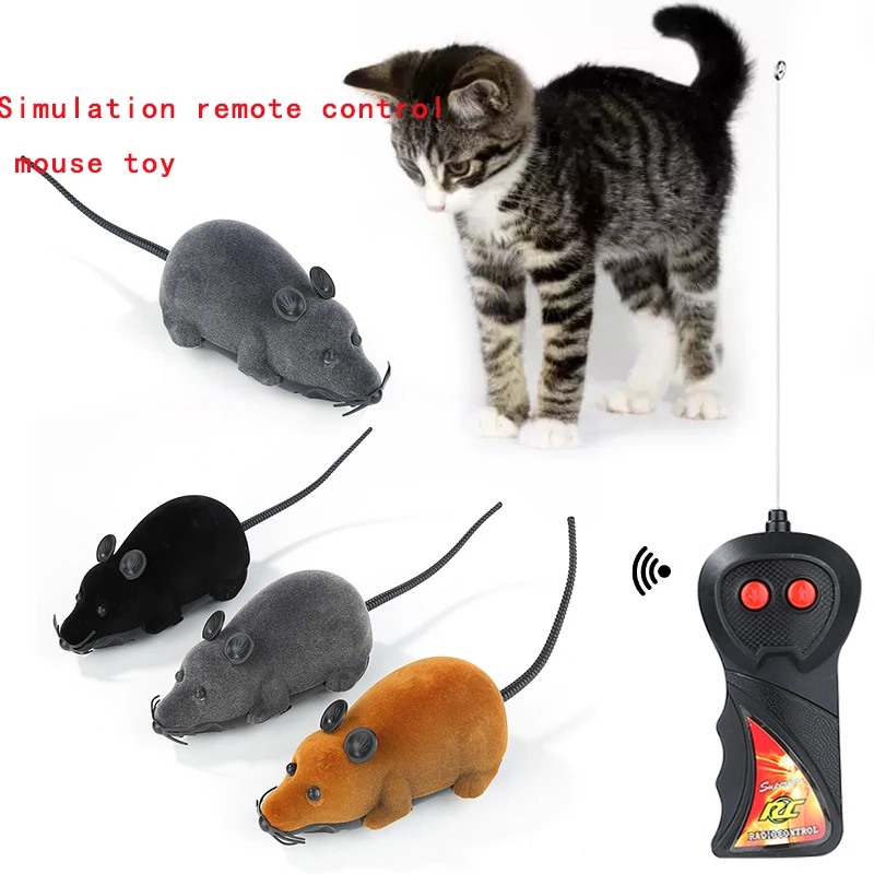 

4 Colors Mouse Cat Toy Wireless Remote Control Pet Toys Interactive Plush Mouse RC Electronic Rat Mice Toy For Kitten Cat