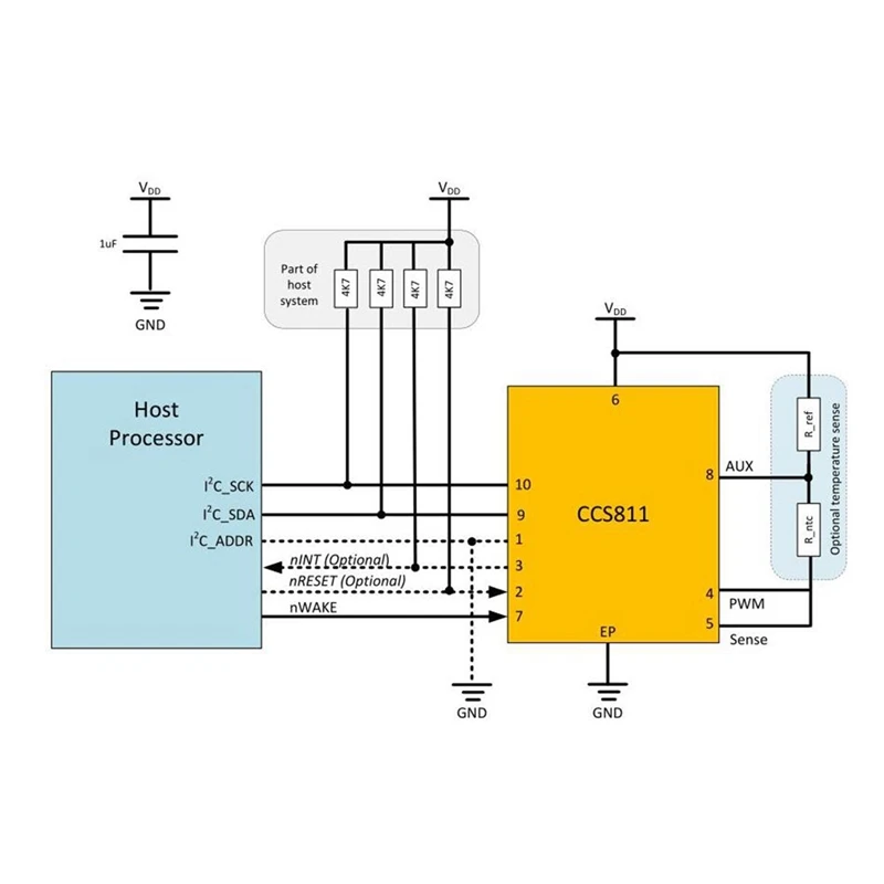 Датчик газа CCS811 модуль CO2 ECO2 TVOC определение качества воздуха выход I2C