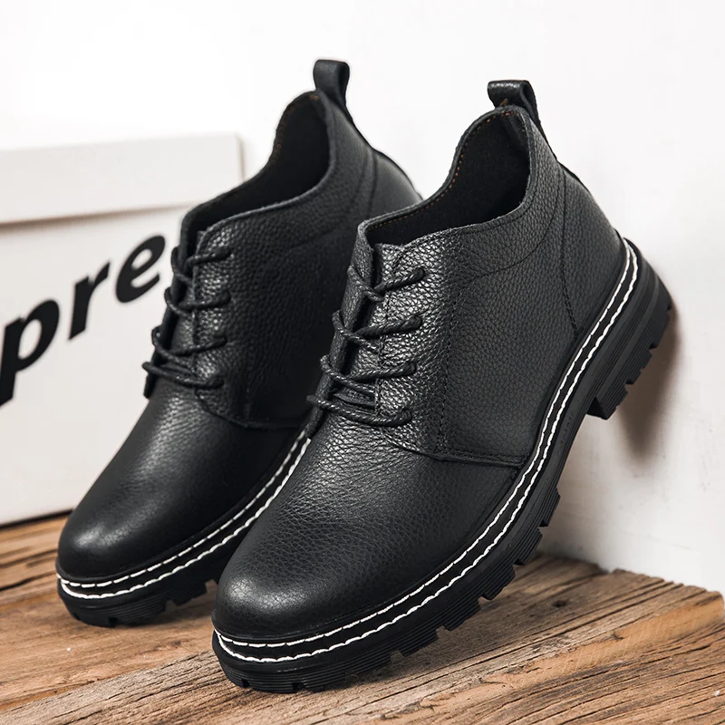 

Winter Boots Men Brand Men's Shoes Spring Autumn Classic Ankle Boots Business Outdoor Shoes Winter Cow Leather Snow Boots Man