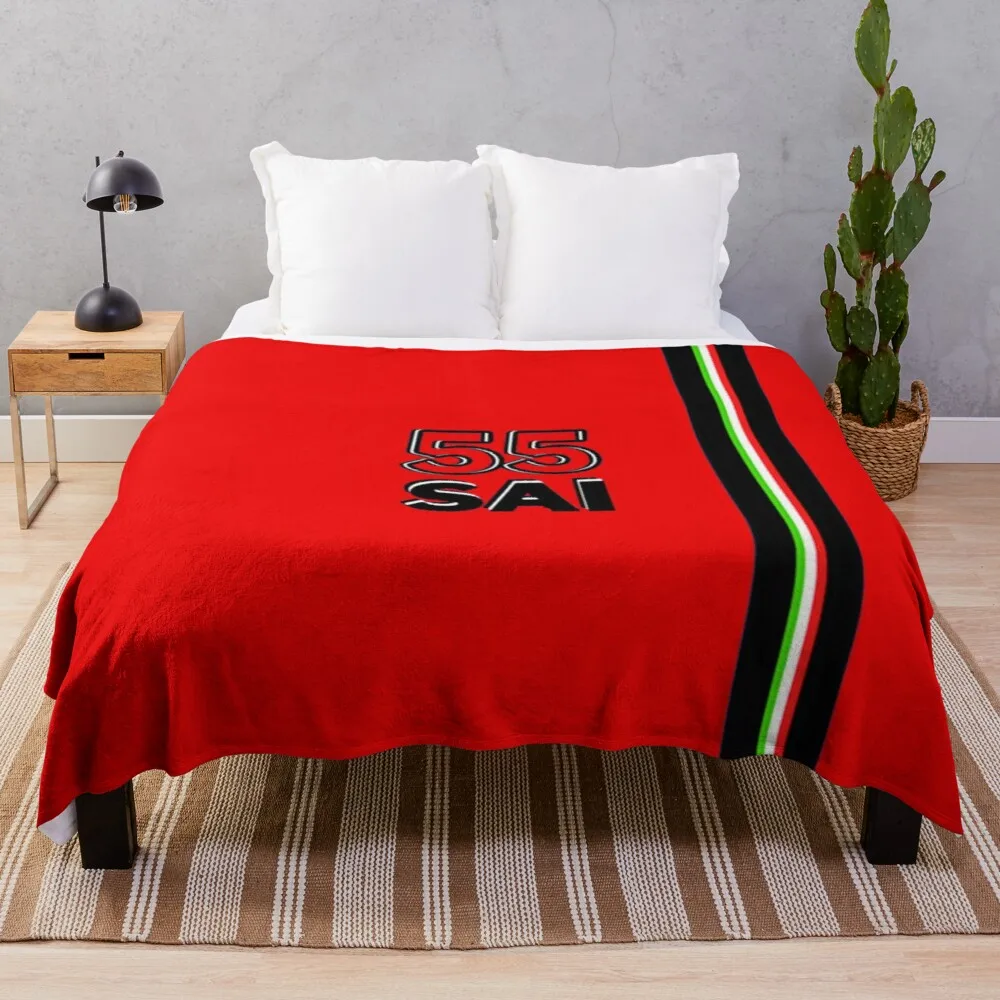 

Carlos Sainz Ferrari 55 Design Throw Blanket Double Blanket For Summer