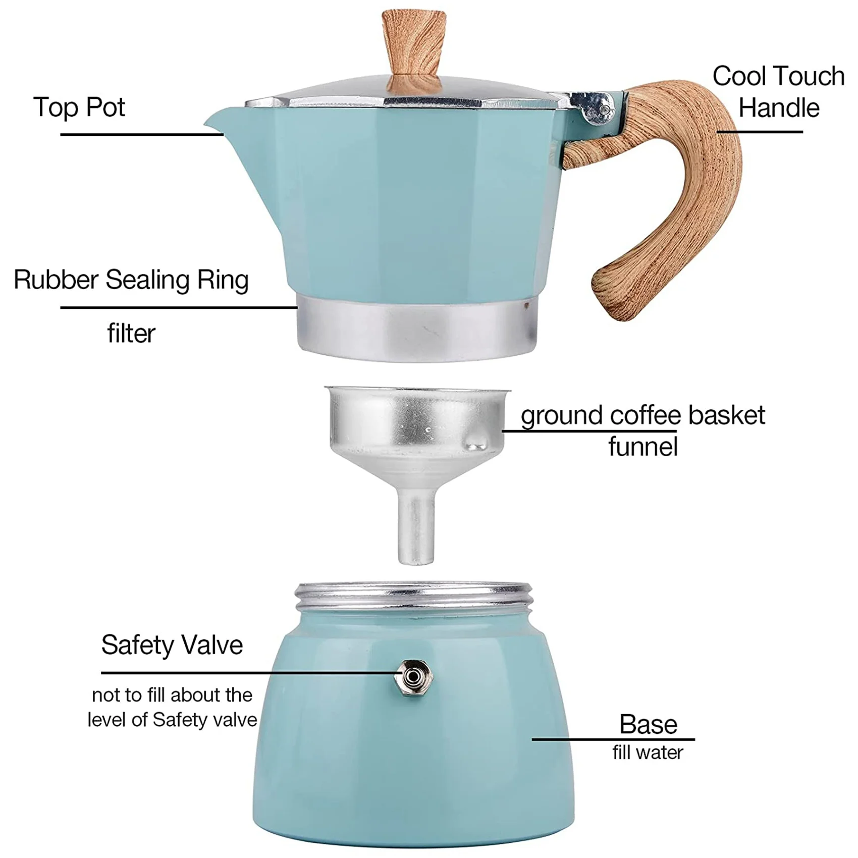 Кофеварка для эспрессо 3 чашки ручной кубинский Перколятор кофе Премиум Мока