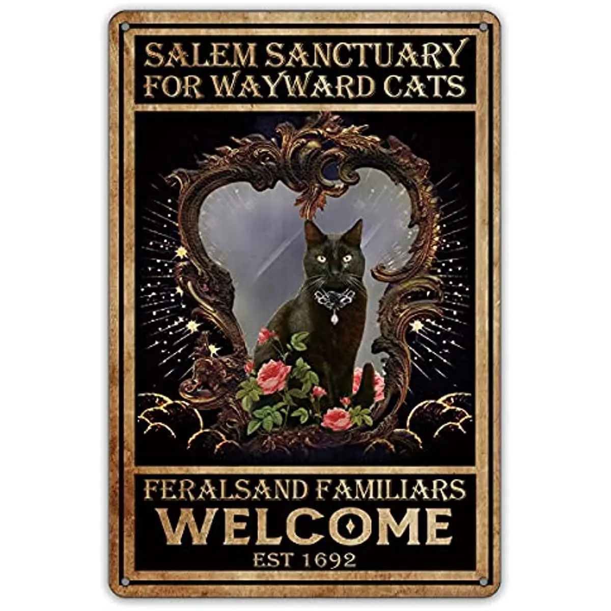 

Винтажная ведьма, кот, металлическая жестяная вывеска, Настенный декор, ретро, черная кошка, Ведьмак, художественные знаки для домашнего декора, подарки, винтажная металлическая пластина