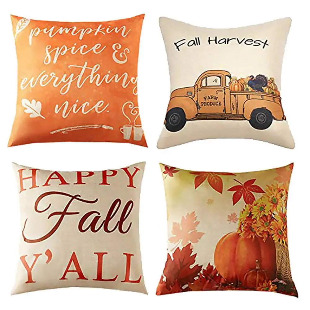 

Skin-friendly Home Decor Halloween Pumpkin Print Throw Cushion Car Home Office Cafe Decor
