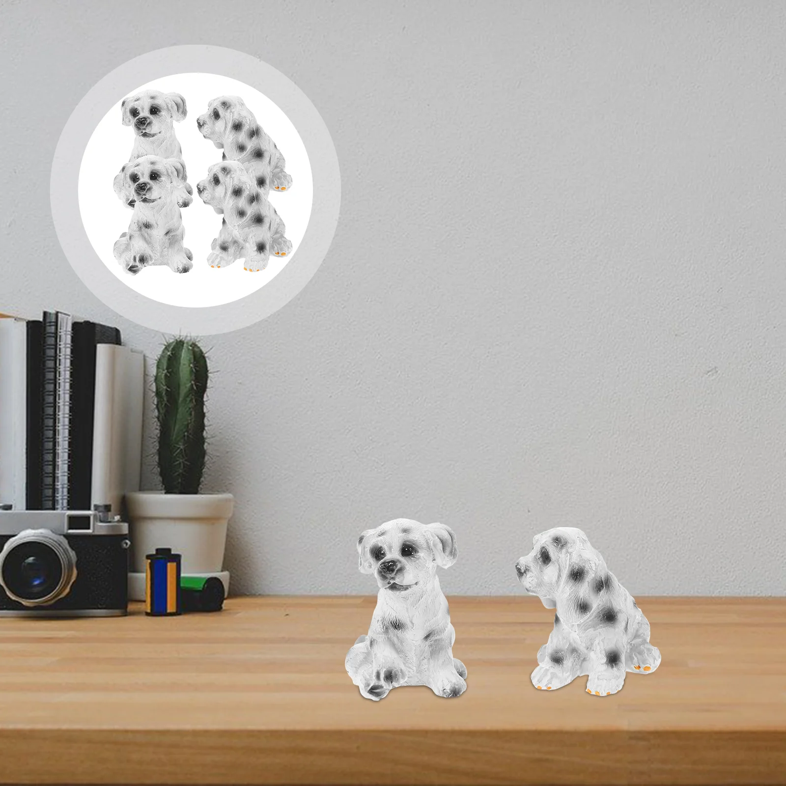 

4 Pcs Resin Dog Toy Figures Animal Statue Party Favors Mini Figurine Miniature Figurines Puppy Birthday Tiny Child