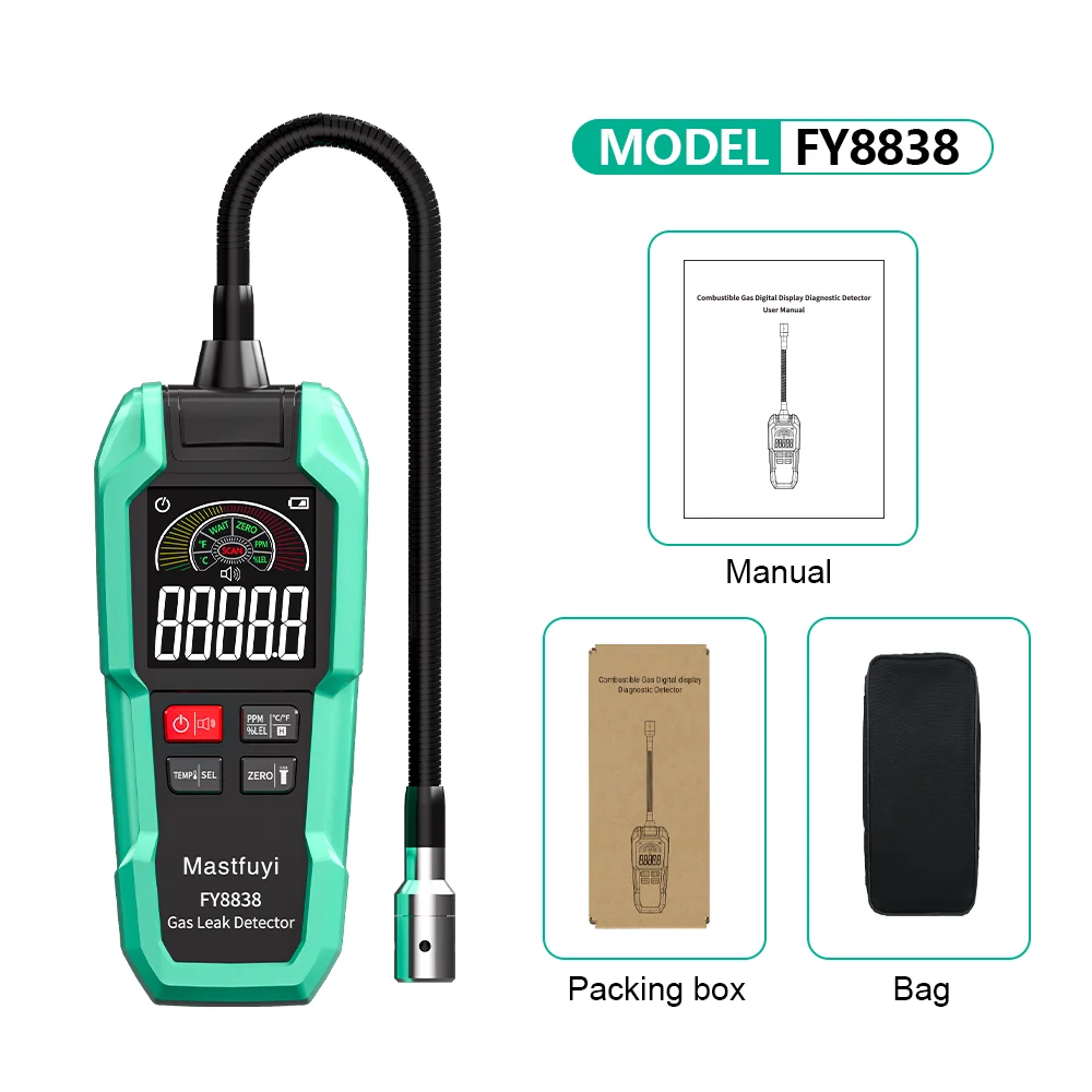 MASTFUYI портативный детектор утечки газа метан природный газ пропан сжиженный нефтяной газ тестер горючего газа с ЖК-дисплеем для дома