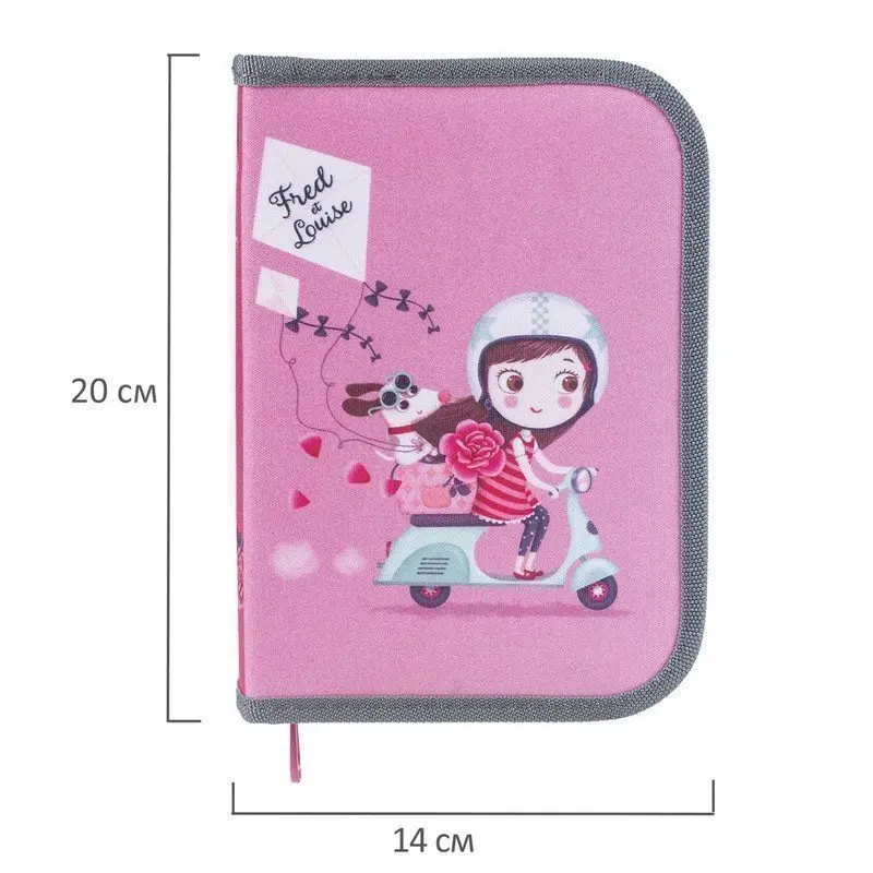 Пенал TIGER FAMILY (ТАЙГЕР) 1 отделение откидная планка &quotПутешествие&quot 20х14х4 см TGNQ-011C1E