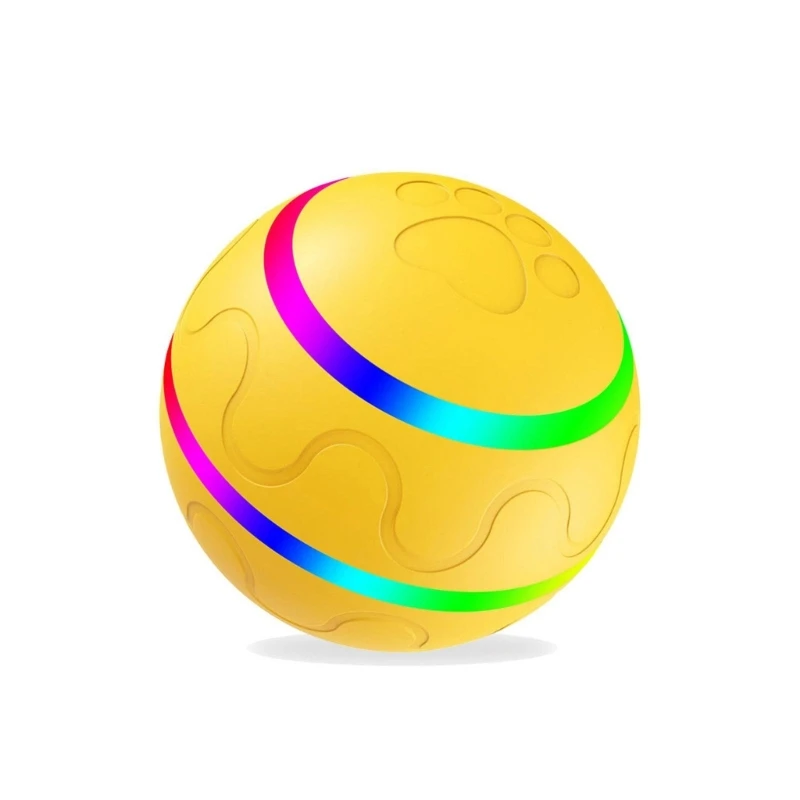 

581C Dog Toy Ball Electric Rolling Ball for Aggressive Chewers Pet Teething Balls Kitten Silicone Chasing Ball Anxiety Toy