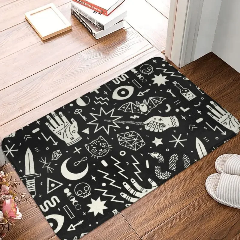 

Personalized Halloween Witchcraft Witch Doormat Mat Anti-Slip Occult Witchy Magic Bath Kitchen Balcony Rug Carpet 40*60cm