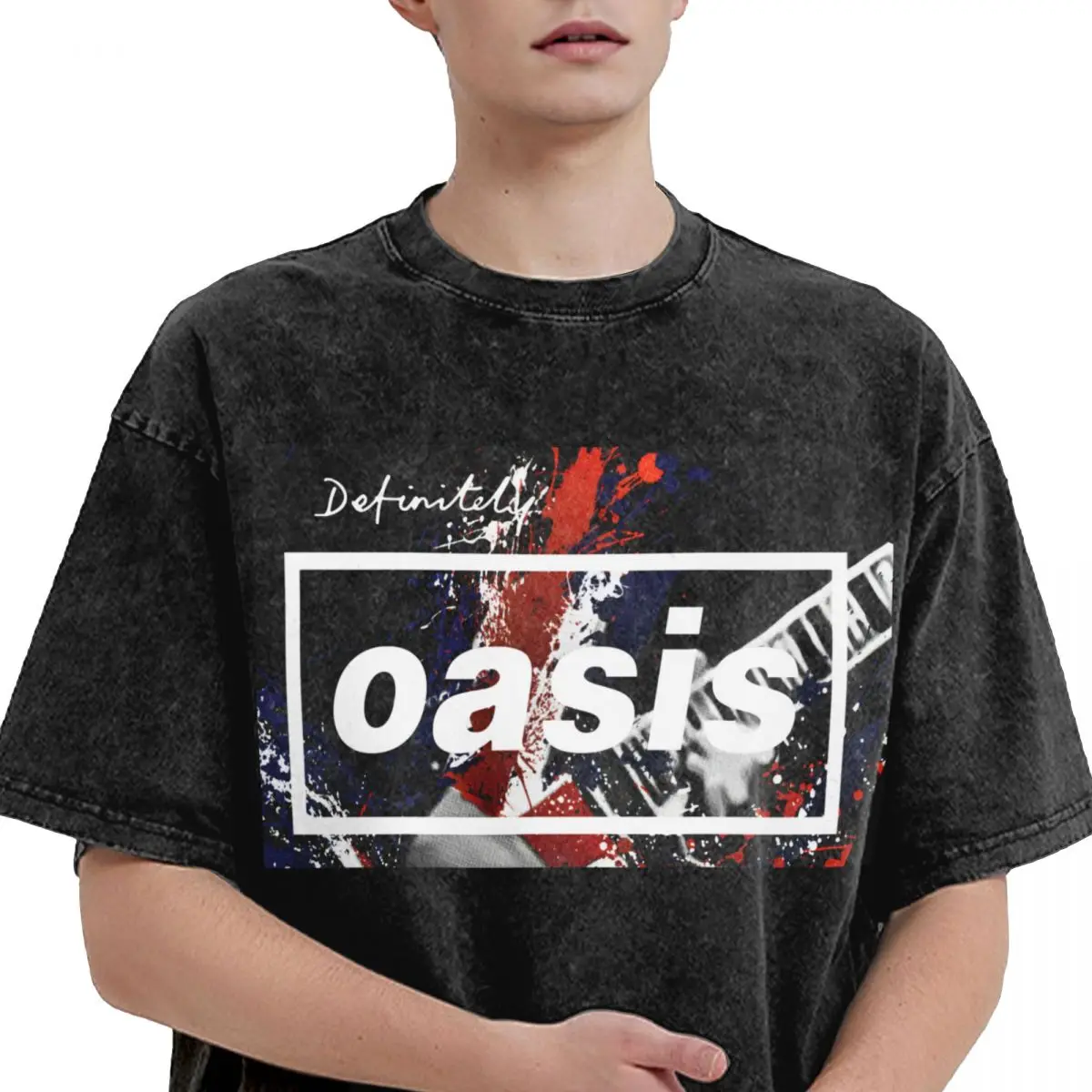 Великобритания Рок Новая черная футболка Beach O-Oasis Band Футболки в уличном стиле 2024