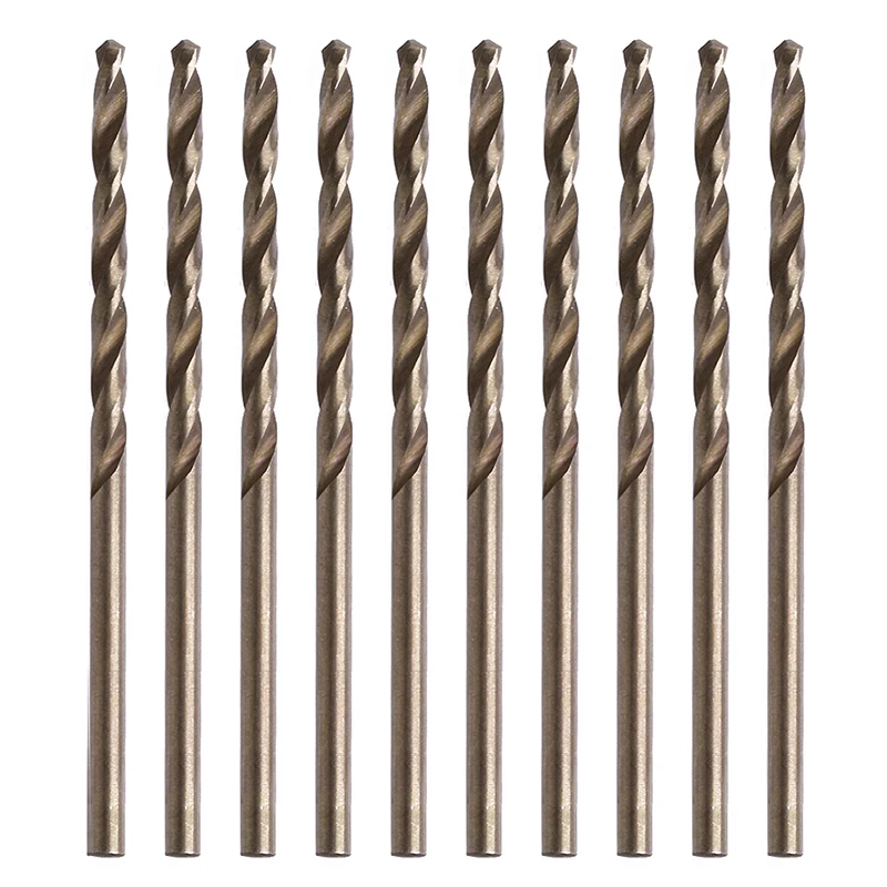 

10x Cast Iron and Hard Plastic HSS Twist Drill Bits Set Durable Round Shank Coated Surface For Drilling woodwor