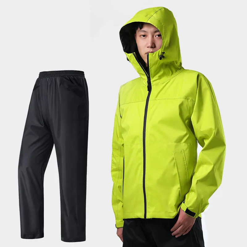 Waterproof Outdoor Pants Raincoat Jacket Adult Set Motorcycle Yellow Men Raincoat Survival Poncho Impermeable Suit Rain