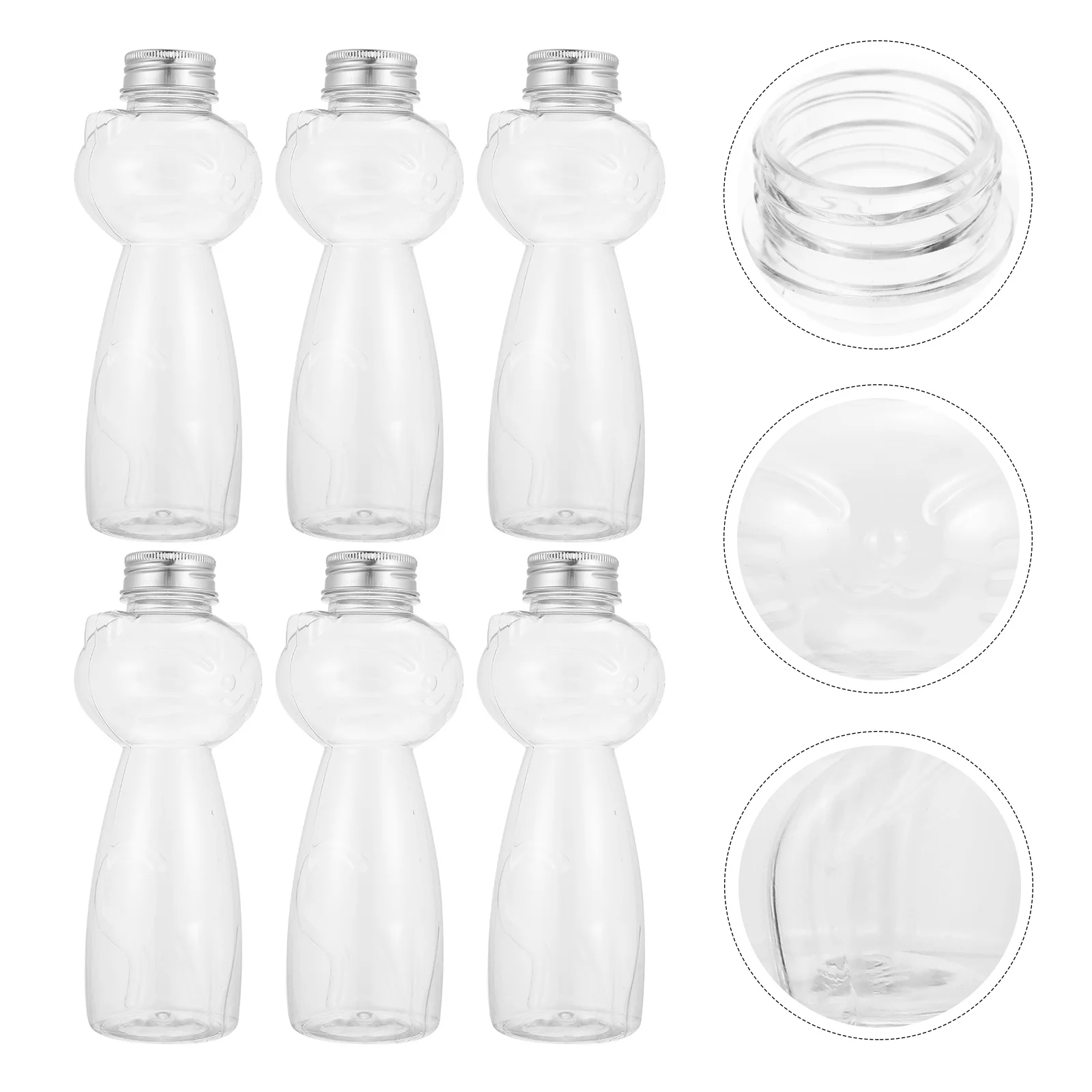 

Bottlesbottledrinkwaterbeverage Lids Clear Juicing Caps Containers Empty Mini Fridgesmoothie Cat Drinking Container Reusable