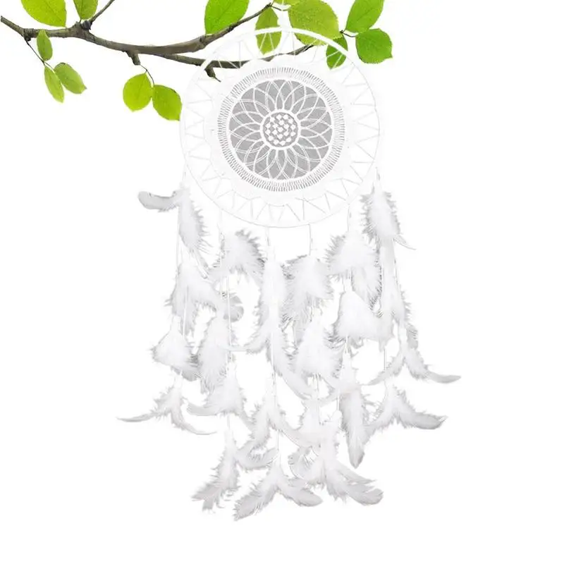 

Dream Catcher White Feathers Handmade Dreamcatcher Wall Hanging Decor Ornaments Birthday Graduation Gift