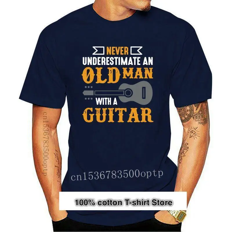 

Diseño nunca subestimes a un hombre viejo guitarra camiseta para hombre divertido eléctrica acústica transpirable camiseta