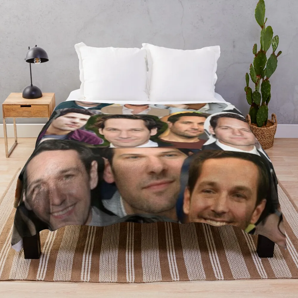 

Хлопковое вязаное одеяло с коллажем Paul Rudd