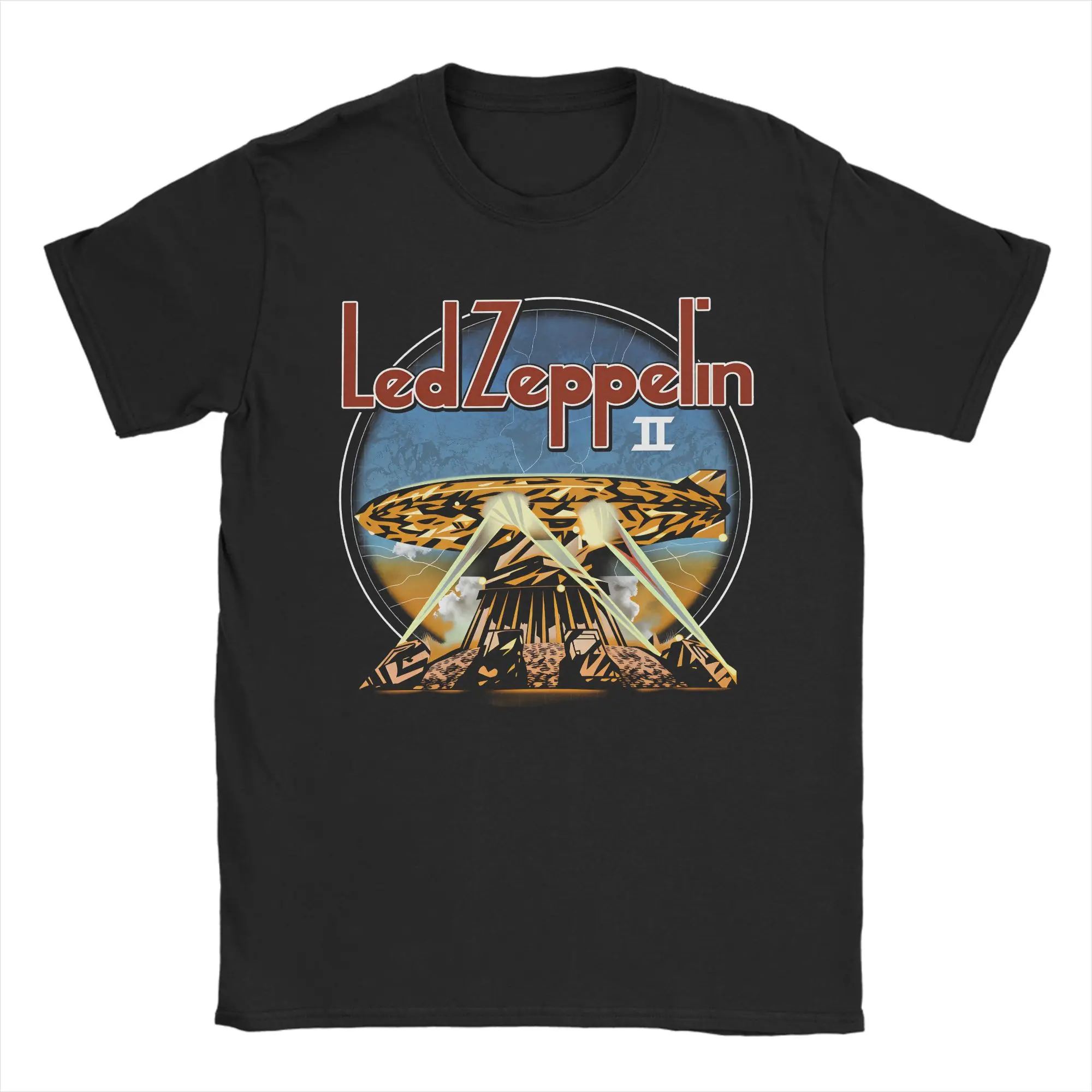 Фото Мужские футболки Led Zeppelin U.S. Tour 1975, винтажные футболки с короткими рукавами и круглым вырезом, футболки из 100% хлопка, топы больших размеров №1