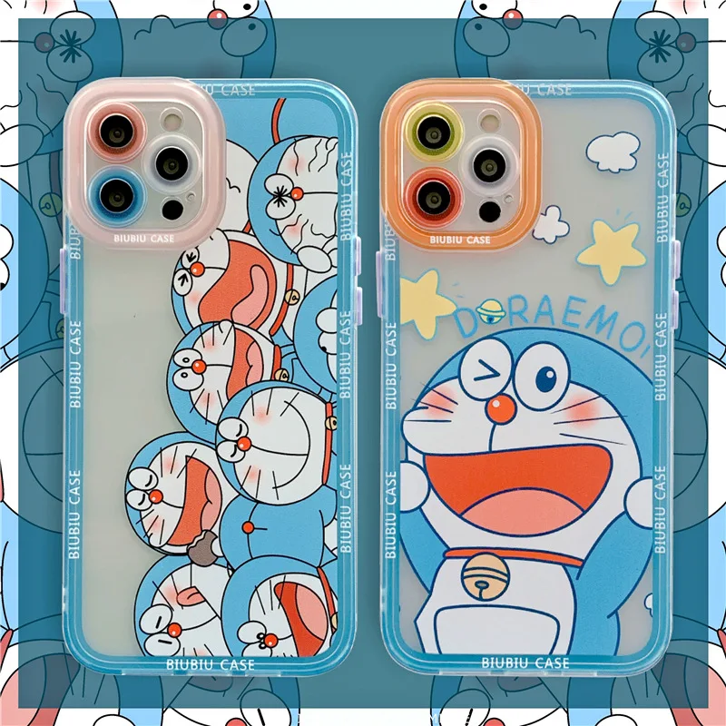 Милый мультяшный аниме чехол для телефона Doraemon для iPhone 11 12 Pro Max 7 8 XR XS ТПУ защитный чехол для телефона оптом