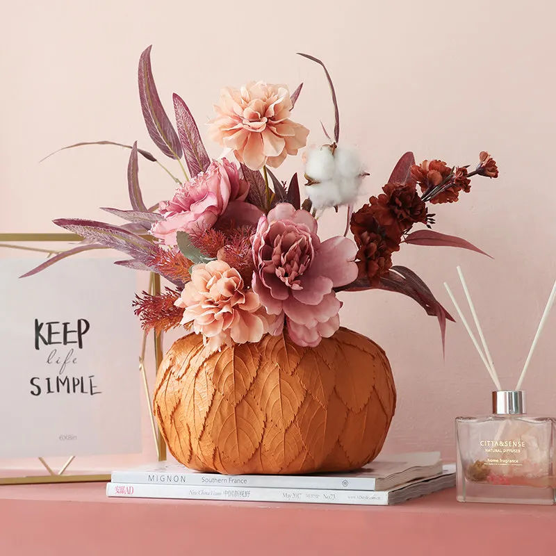 

Creative Nordic Modern Simple Flower Arrangement Crafts Dried Flowers Vase Living Room Home Decoration