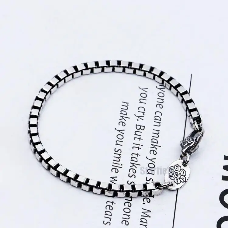

S925 pure silver snake bone contracted tide male bracelet tide live web celebrity boy trill ins small gift design