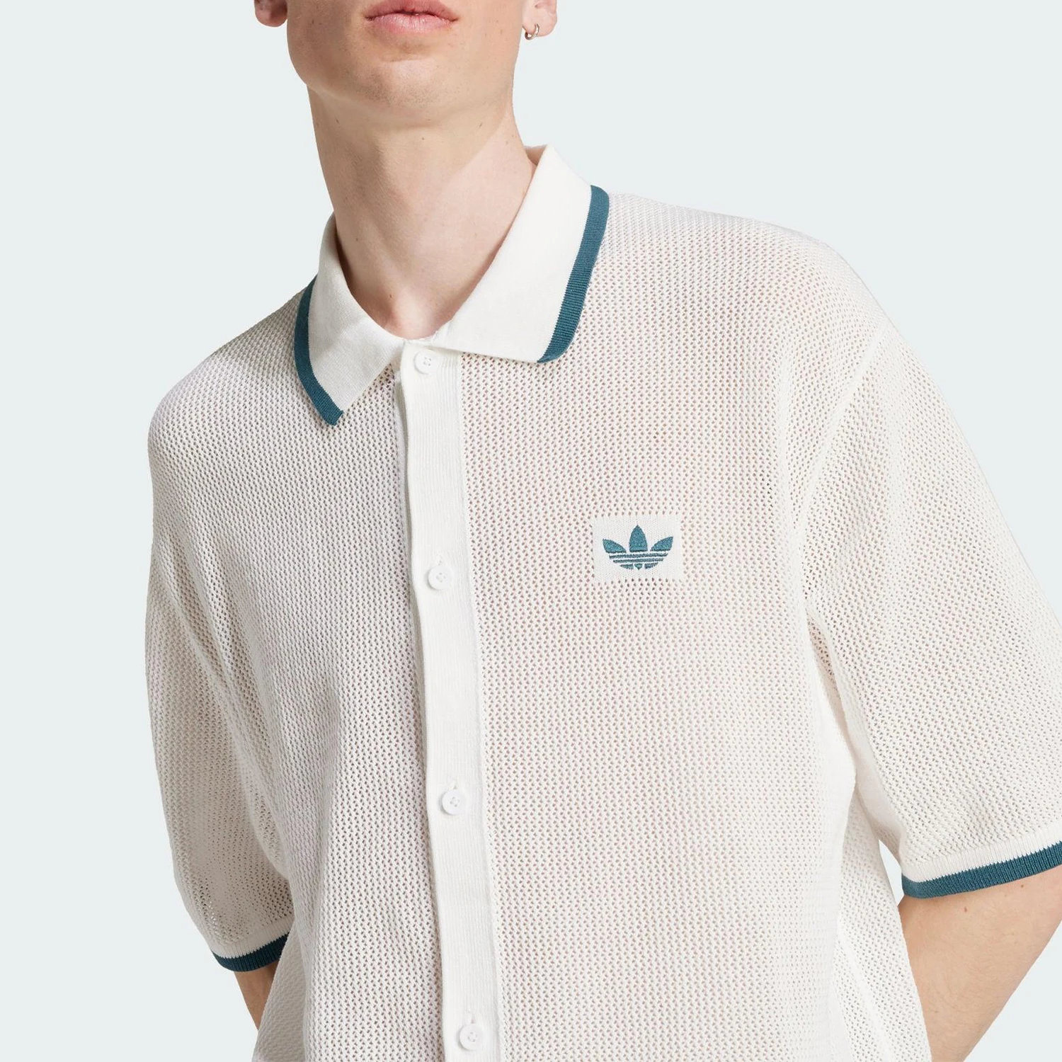 Фото Adidas оригинальные летние оригинальные мужские трикотажные воротники с коротким рукавом 2025 KC3526 №4